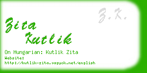 zita kutlik business card